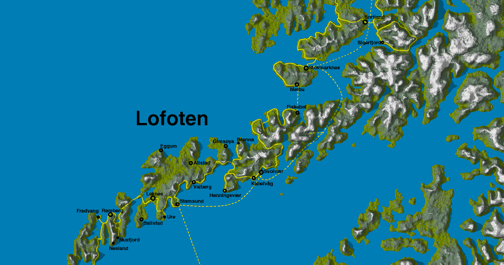 Isole Lofoten - la Cartina
